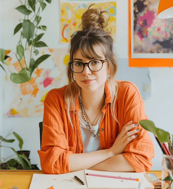 Graphic design specialist creating logo and brand designs